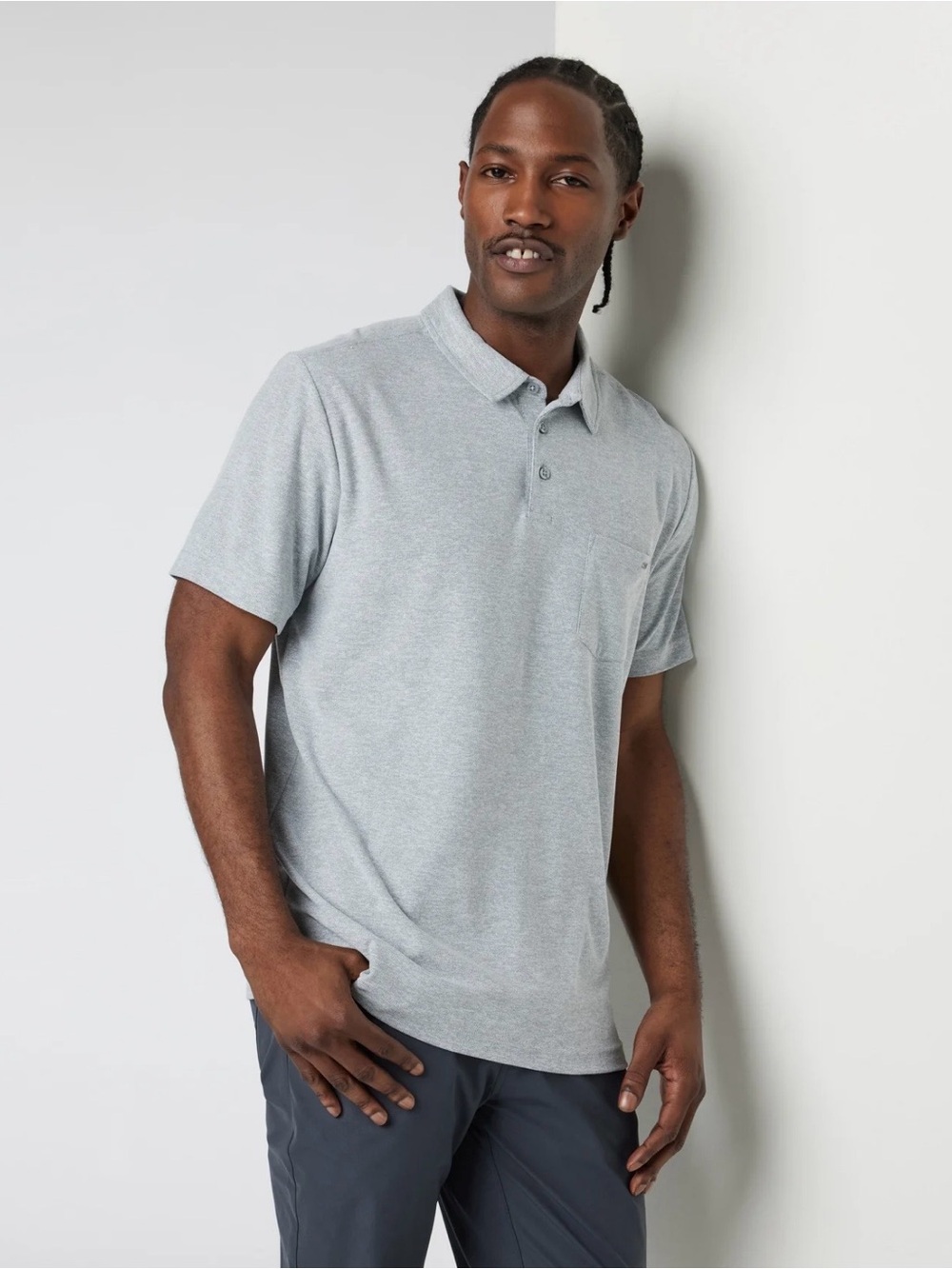Vuori Men's Ace Polo Light Gray